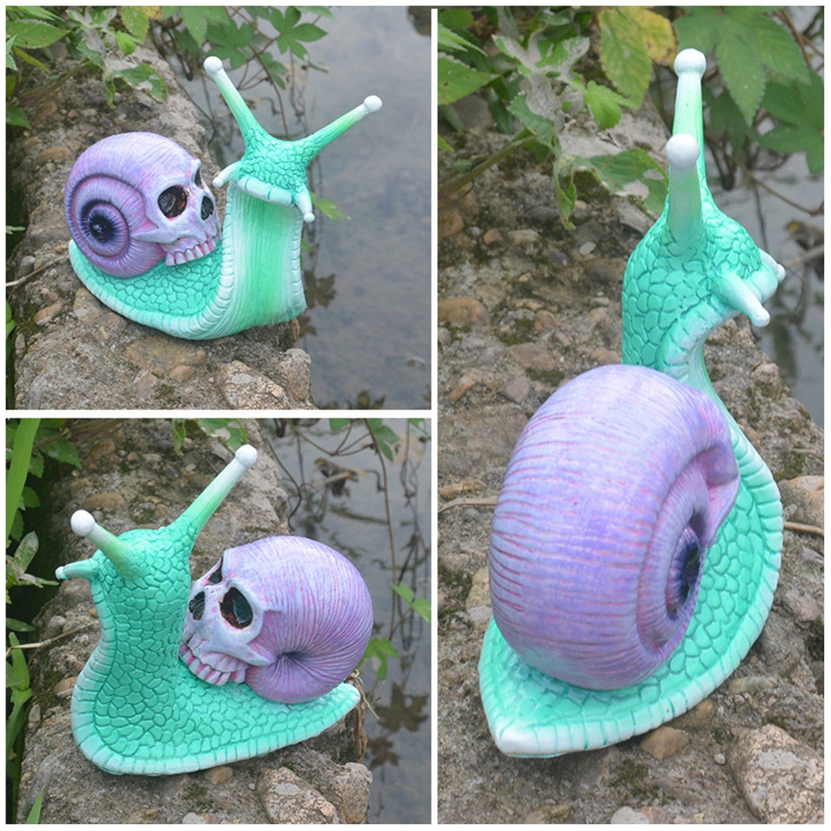 Siopsrl| Snail Skull Halloween Patio Sculpture