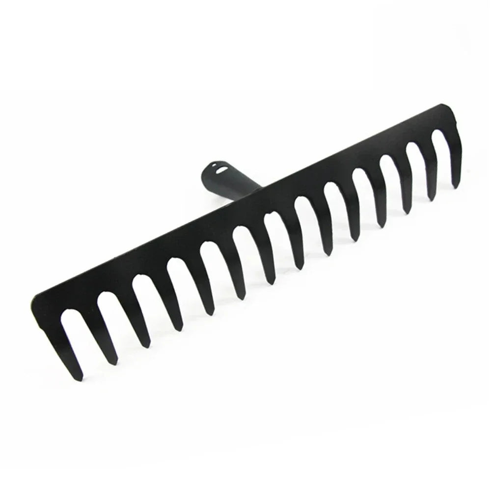 Siopsrl| AgriZink Stainless Steel Garden Rake with 14 Tines | Robust Tool for Agriculture & Garden | For Leaves, Hay, Soil & Mulch | High-Quality Soil Rake
