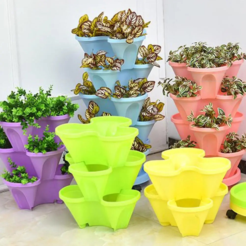 Siopsrl| Stackable Plant Tower for Herbs and Vegetables – Vertical Garden Plant Pots for Indoor and Outdoor