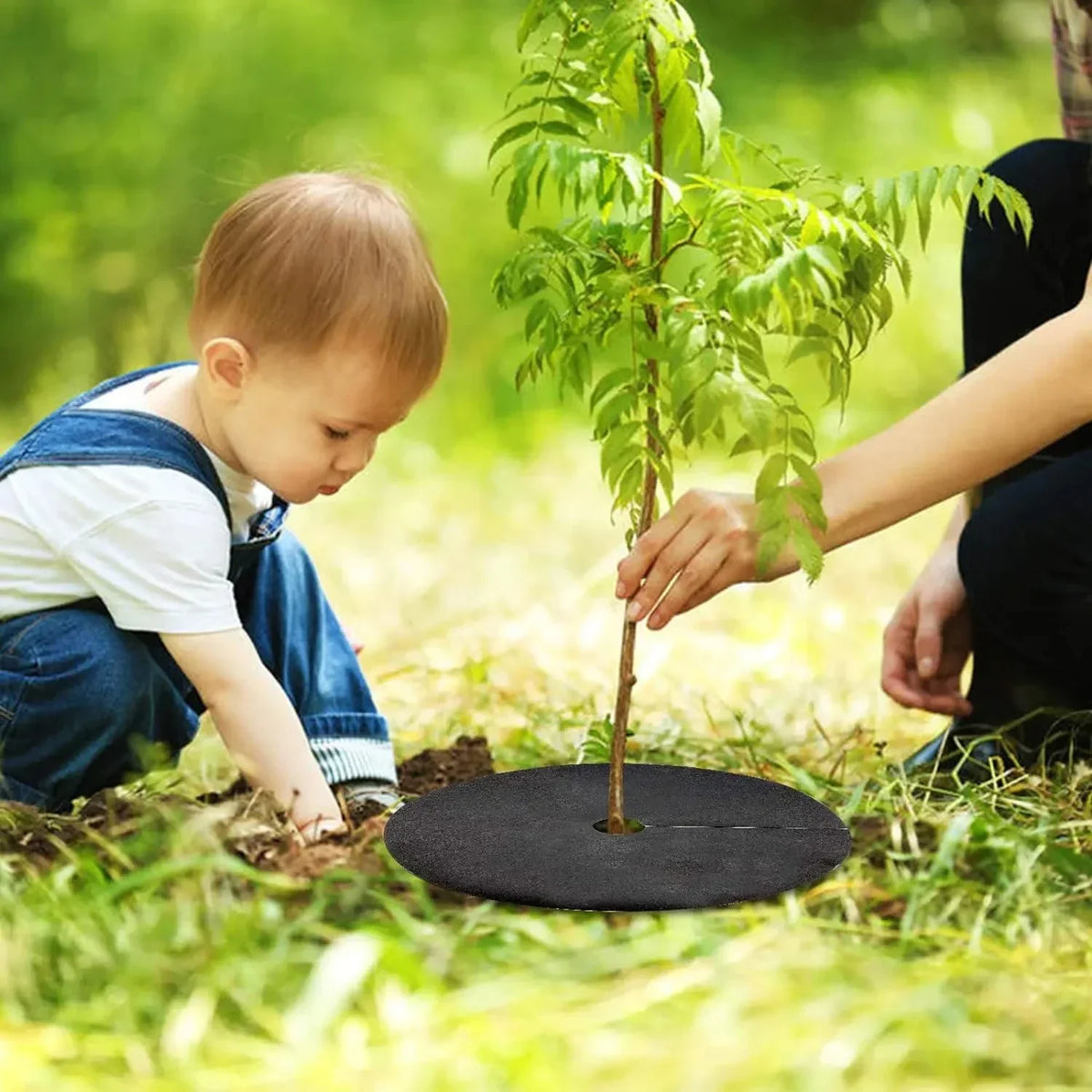 Siopsrl| Weed fleece tree disk – Breathable root protection mat for garden and plants