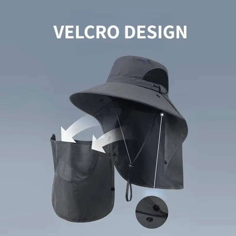 siopsrl | UV Protection Outdoor Sun Hat with Wide Brim and Neck Flap for Hiking, Fishing, and Camping
