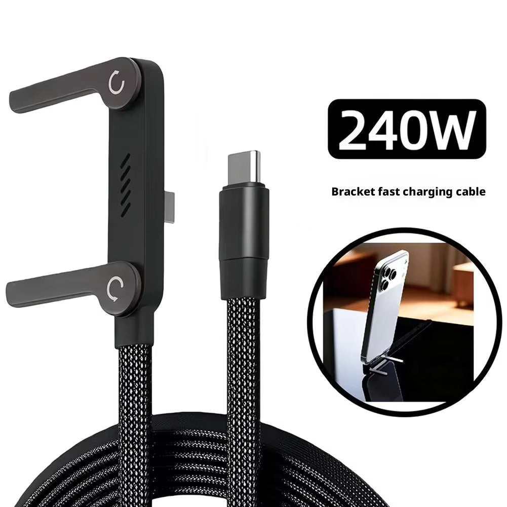 New 240W Fast Charging Foldable Phone Holder Data Cable