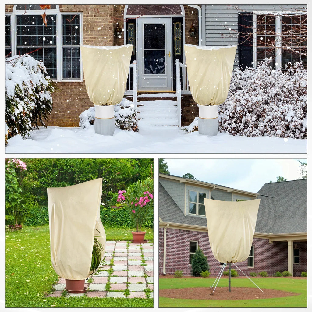 Siopsrl| Winter protection cover for plants - Frost protection with zipper and drawstring, breathable for palms and potted plants in the garden