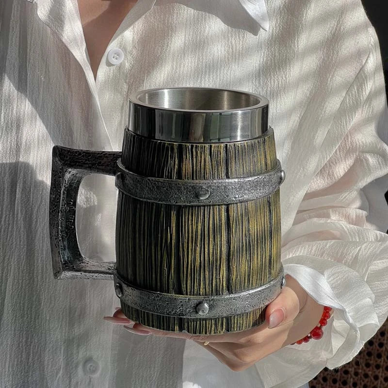 Siopsrl| 3D Viking-Style Wooden Mug