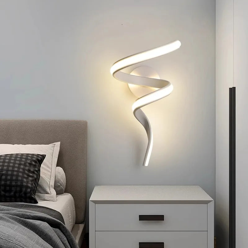 Siopsrl| LED Wall Lamp NordLED Wall Light | Nordic Spiral Design | Modern & Energy Saving | For Bedroom, Corridor & Living Room Spiral Sconce Light For Stairs Bedroom Bedside Study Hallway Background Indoor Decor Wall Lighting Fixtures