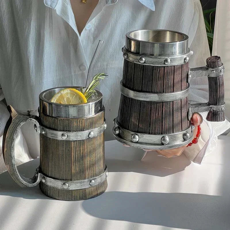 Siopsrl| 3D Viking-Style Wooden Mug