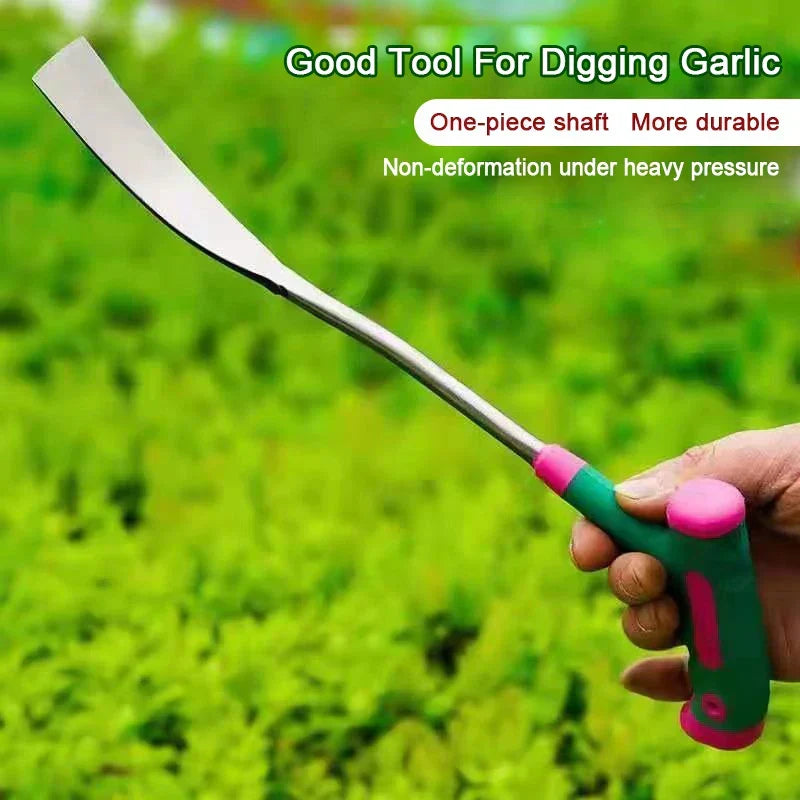 Siopsrl| HerbMaster Garden Spade | 3-Tine Stainless Steel | For Weeding & Garlic Harvest