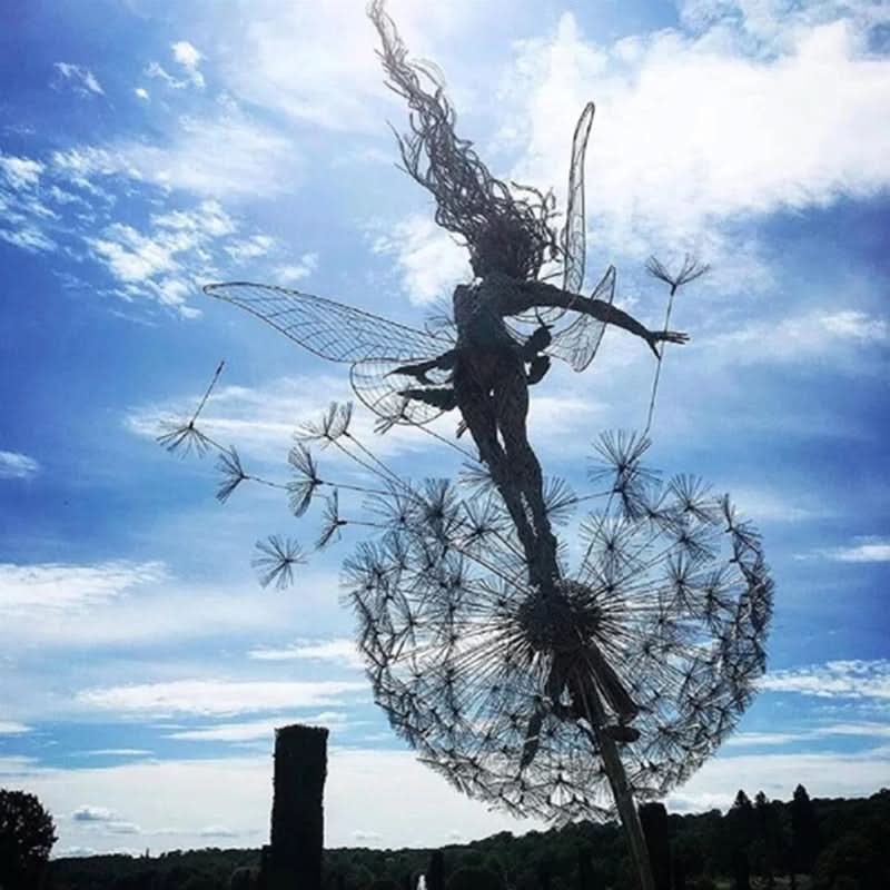 Siopsrl| Metal Fairy Garden Sculpture Outdoor Lawn Decor