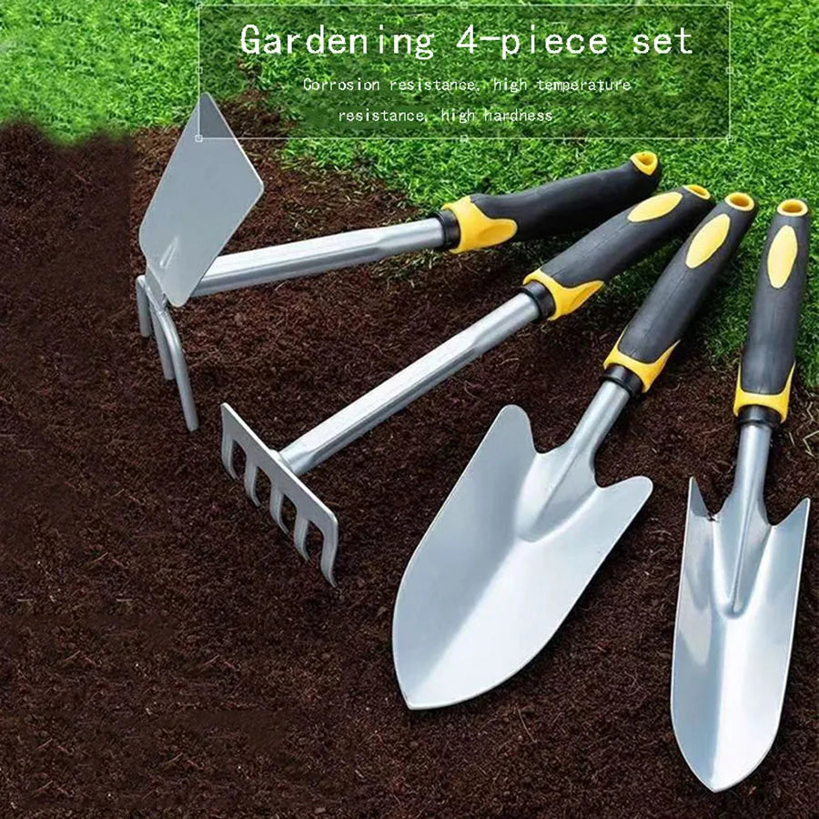 Siopsrl| Groviva Garden Tool Set 4-pcs. | Stainless Steel | Hoe & Shovel | For Digging, Planting & Weeding