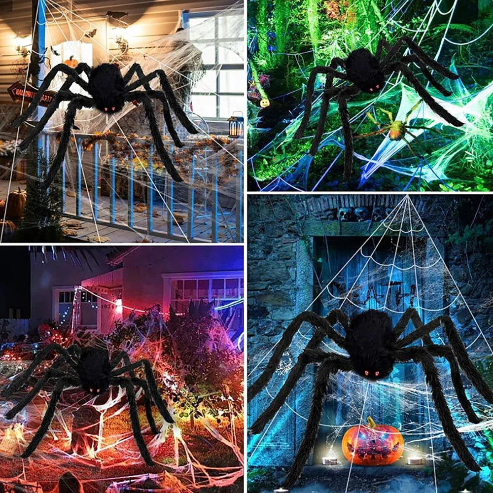 Siopsrl| CreepyWeb XXL Spider Web | Triangular | 5 m | Fluffy Halloween Decoration for Garden & Home