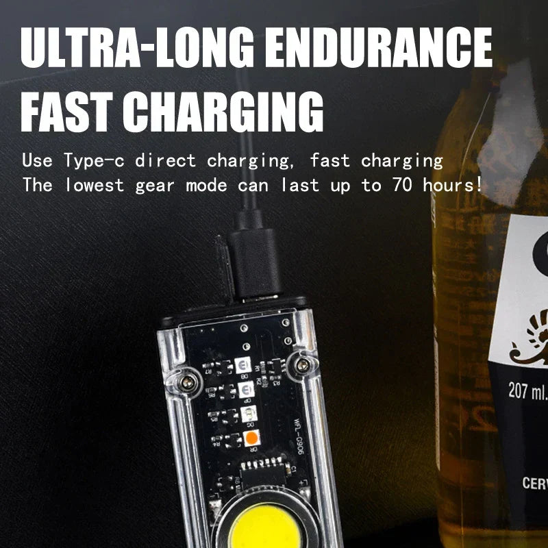 Siopsrl| Mini Keychain Safe Glow Emergency Flashlight