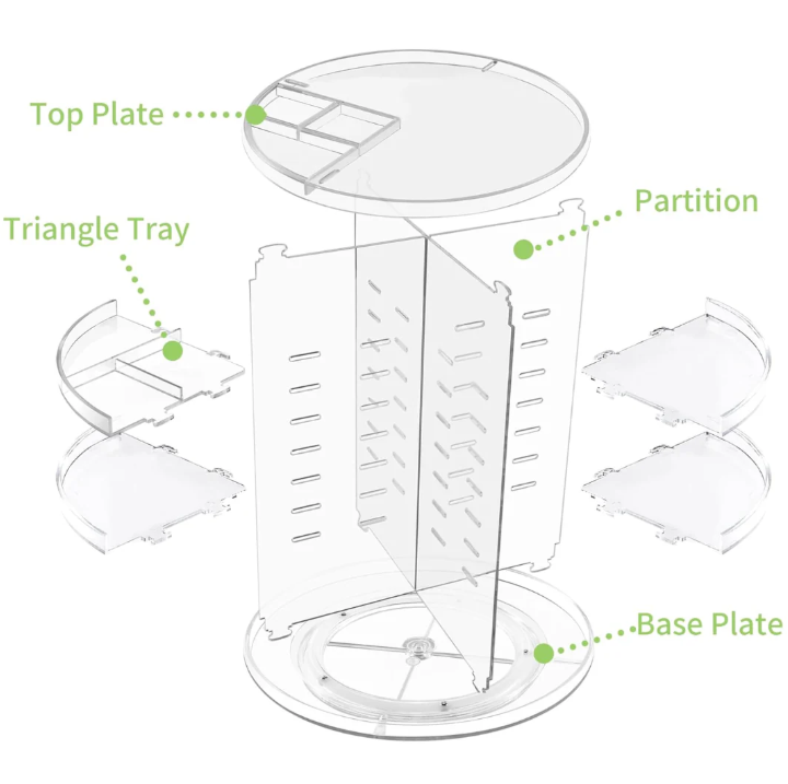 Siopsrl| 360° Rotating Makeup Storage Organizer