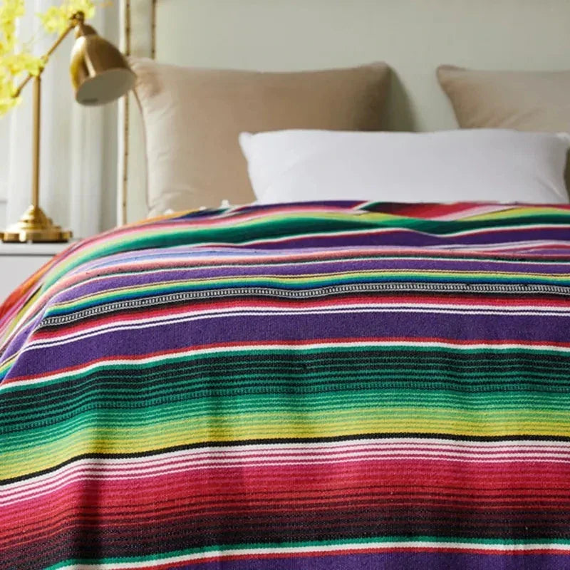 Siopsrl| Colorful Mexican Serape Blanket