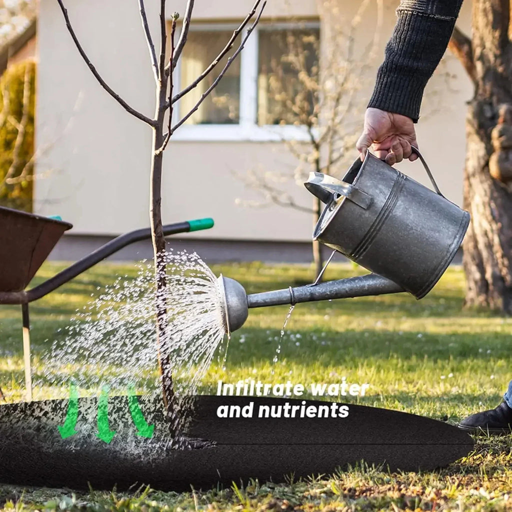 Siopsrl| Weed fleece tree disk – Breathable root protection mat for garden and plants