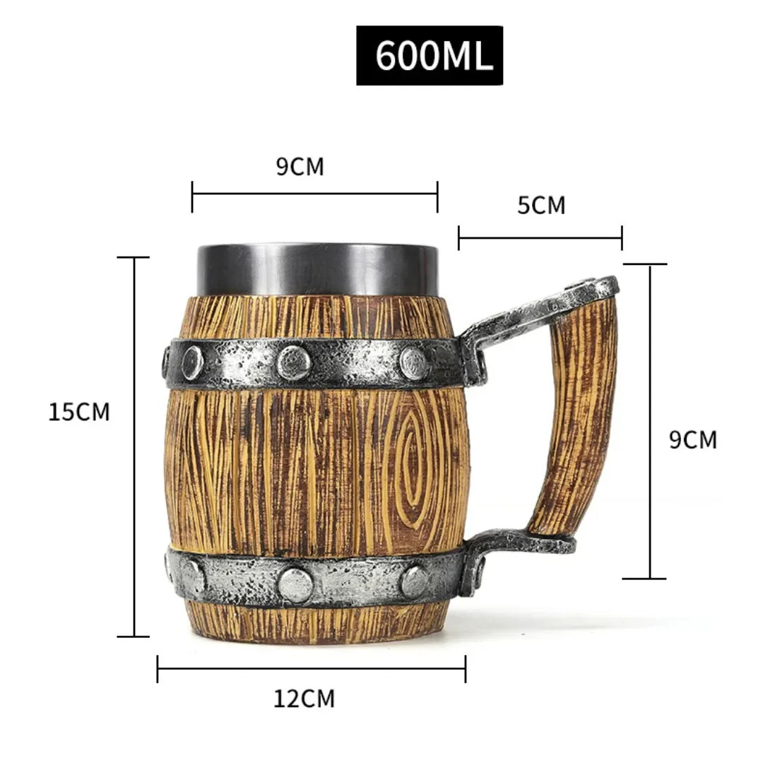 Siopsrl| 3D Viking-Style Wooden Mug