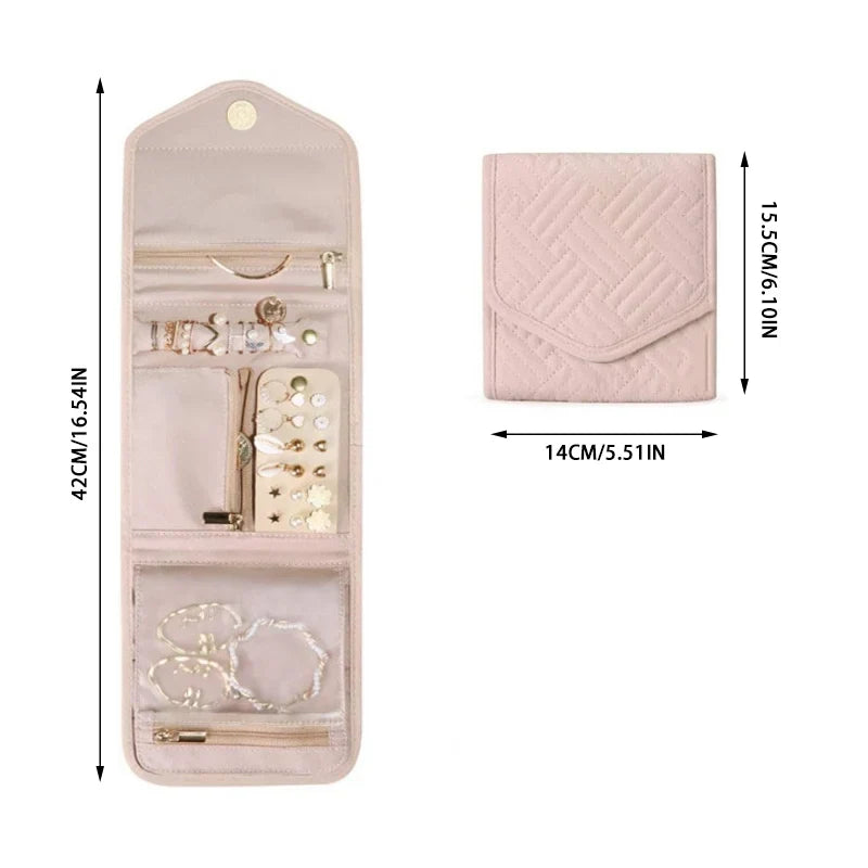 Siopsrl| Jewelry bag Velmora Roll | Foldable & Space-saving | For Travel & Home | Velvet look in 3 colors