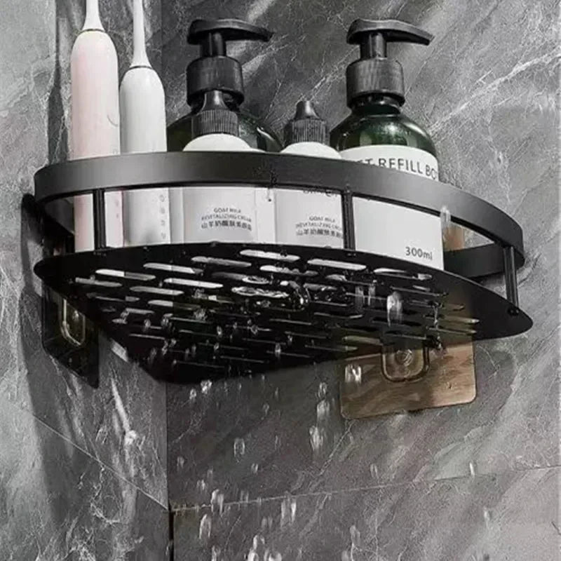 Siopsrl| Corner Holder Aluminum Wall Shelf – Space-Saving Bathroom Organizer Without Drilling