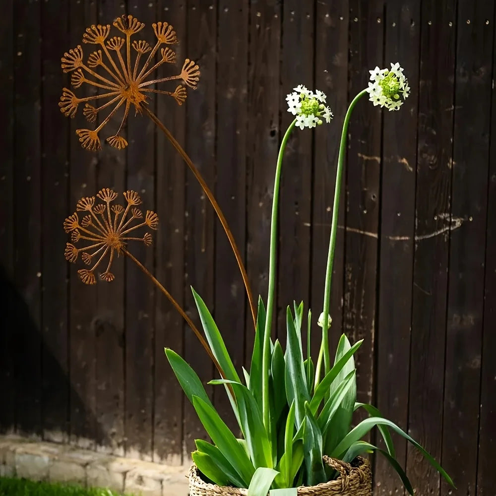 Siopsrl| Florandis Metal Garden Stake Flower | Decorative Stake for Balcony, Bed & Plant Pot | Weatherproof & Detailed