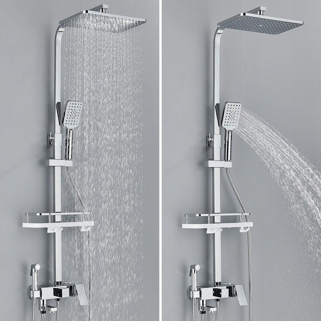 Siopsrl| RainFlow Luxe Rain Shower Set – adjustable brass shower fixture with 4 functions