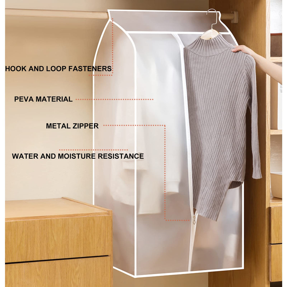 Siopsrl| Home Organizer Dust Cover Clothes Storage Wardrobe Bag