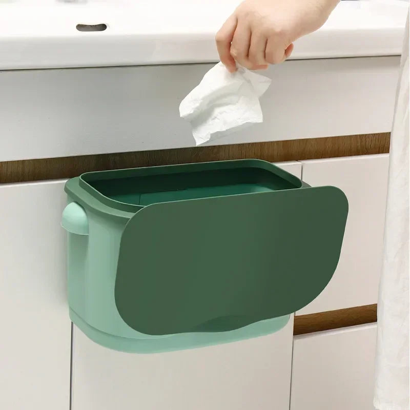 Siopsrl| Wall Bin Cleanvero | With Lid | Hanging & Space-Saving | For Kitchen & Bathroom | Large Volume