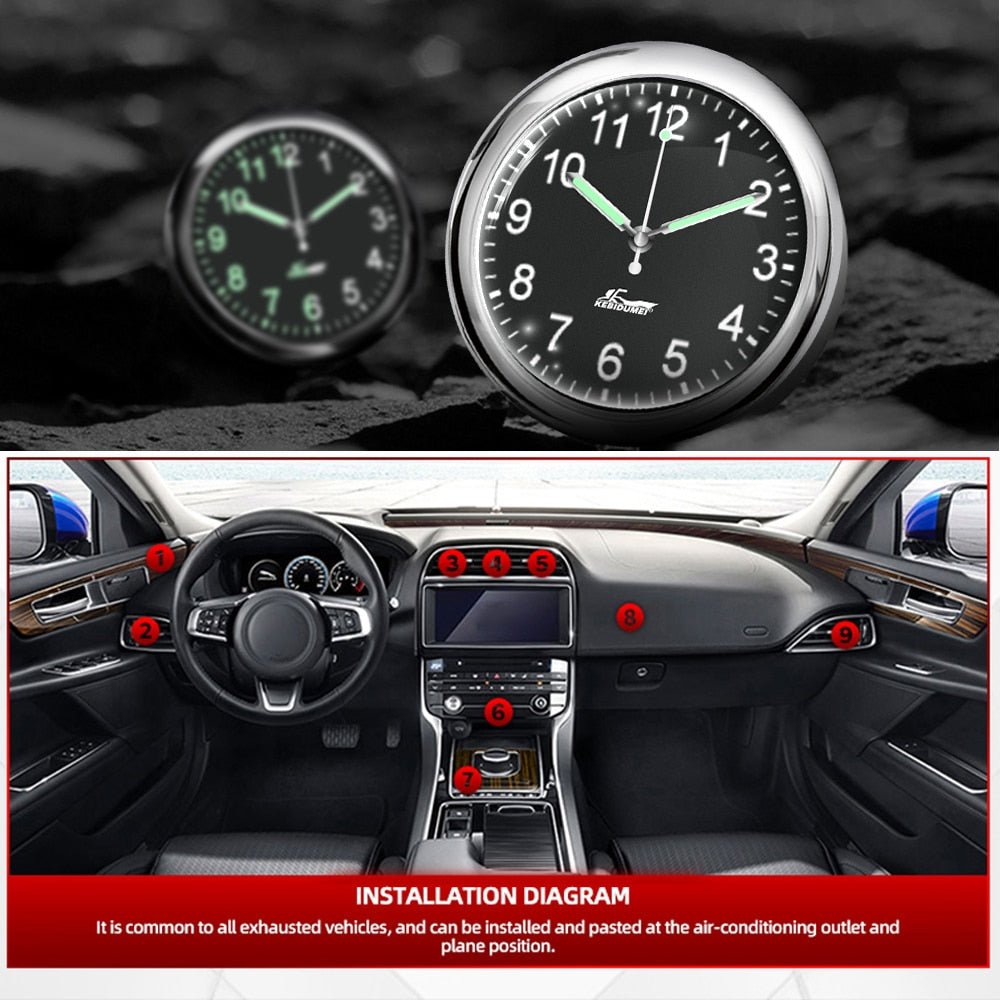 siopsrl | Stick-On Car Dashboard Luminous Clock