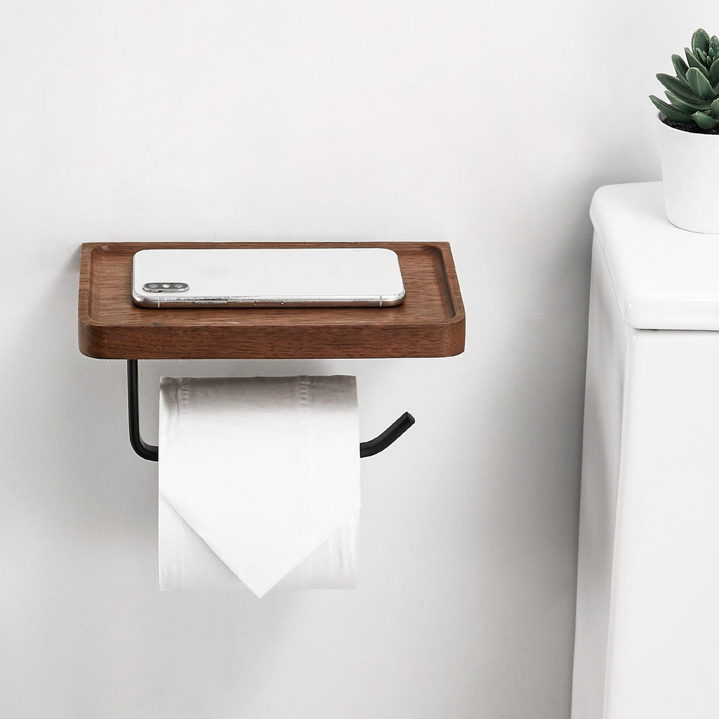 WoodEase Holder – Stylish Wooden Toilet Roll Holder Siopsrl