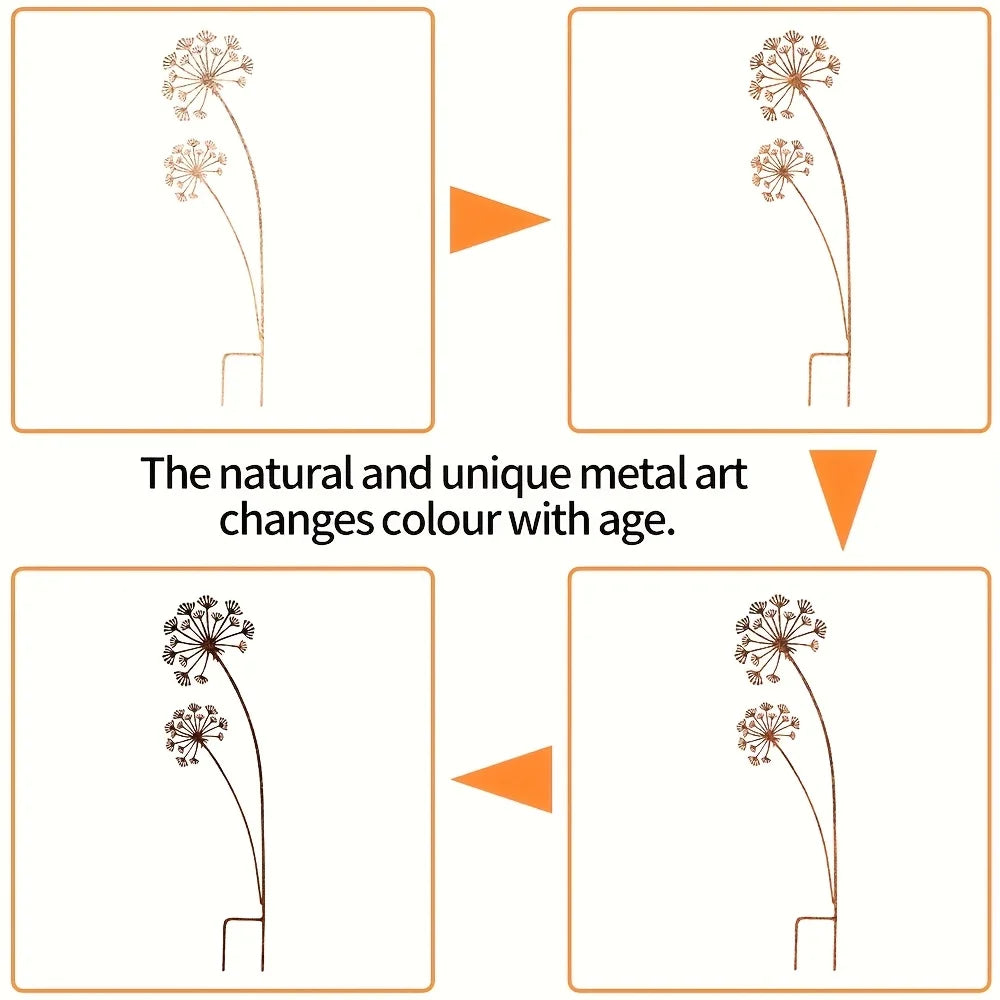 Siopsrl| Florandis Metal Garden Stake Flower | Decorative Stake for Balcony, Bed & Plant Pot | Weatherproof & Detailed