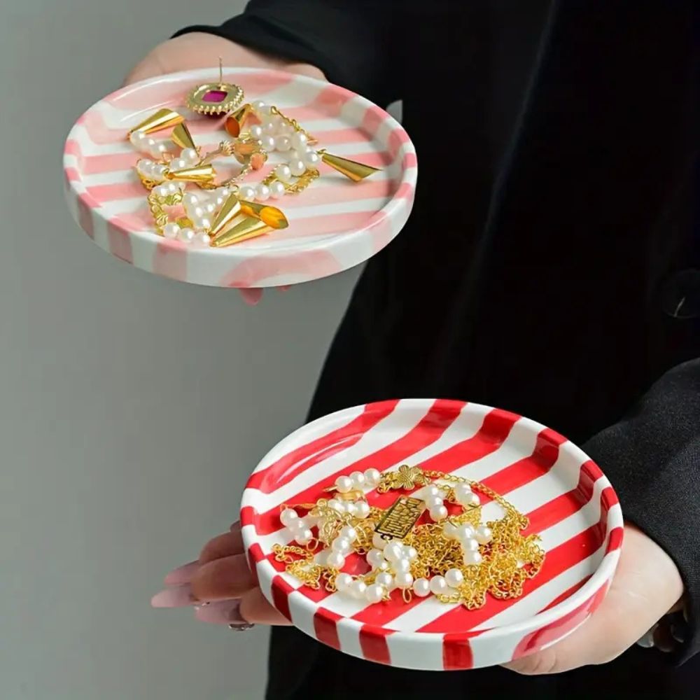 Siopsrl| Silva Ceramic Stripe Jewelry Tray