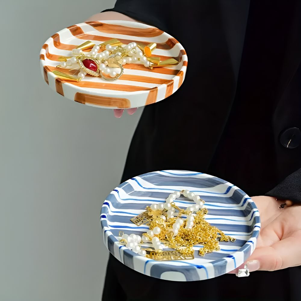 Siopsrl| Silva Ceramic Stripe Jewelry Tray