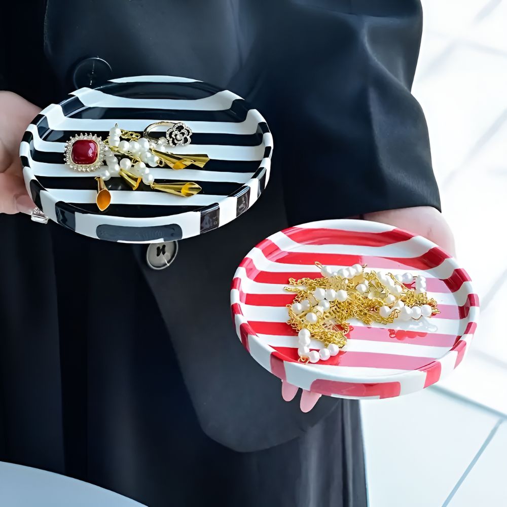 Siopsrl| Silva Ceramic Stripe Jewelry Tray