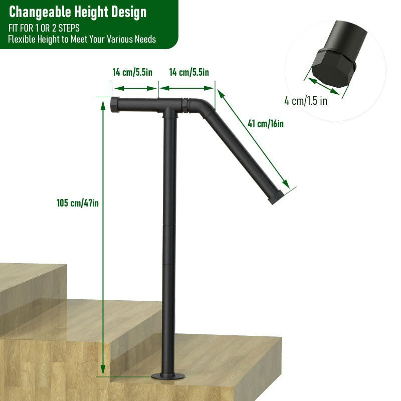 Siopsrl| Simple Staircase Outdoor Steps Garden Garage Matte Stair Handrail