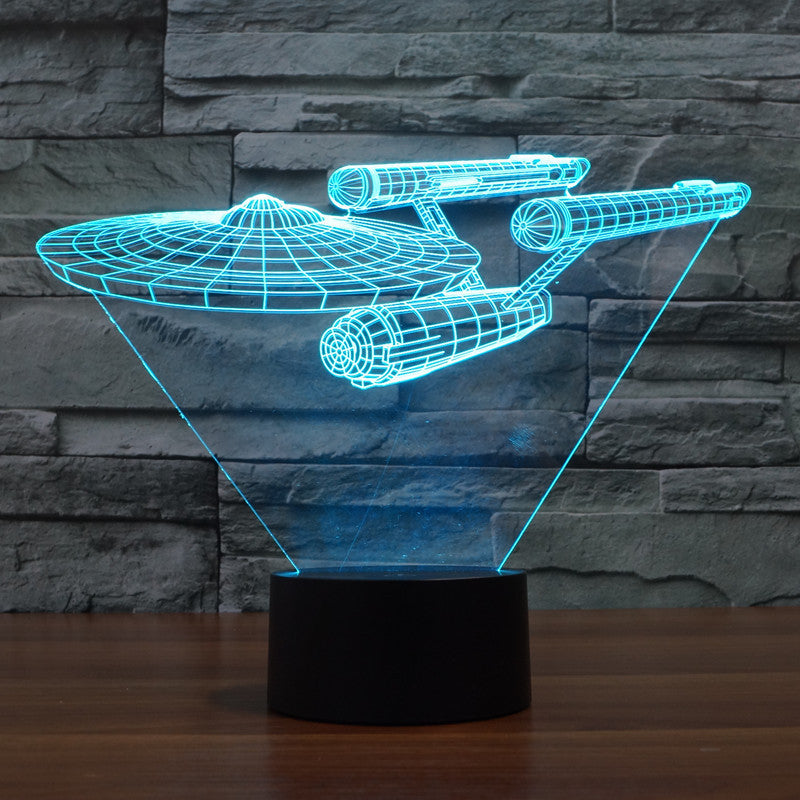 siopsrl | Lumora 3D Star Trek Enterprise Ship LED Lamp - Multicolor optical illusion light