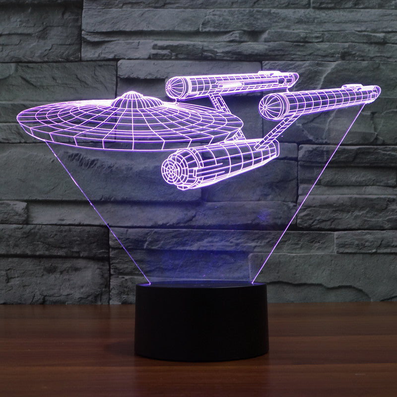 siopsrl | Lumora 3D Star Trek Enterprise Ship LED Lamp - Multicolor optical illusion light