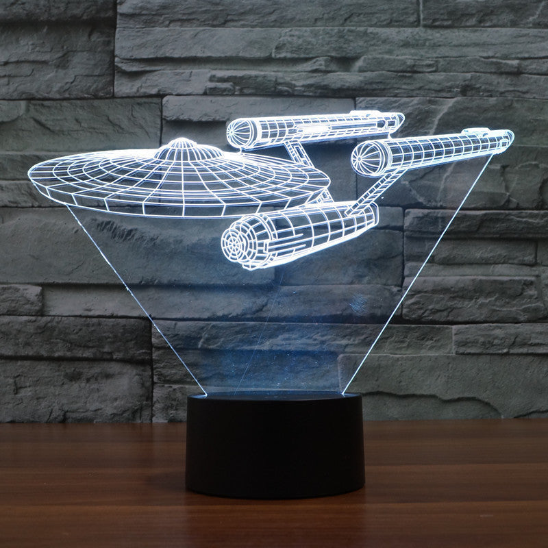 siopsrl | Lumora 3D Star Trek Enterprise Ship LED Lamp - Multicolor optical illusion light