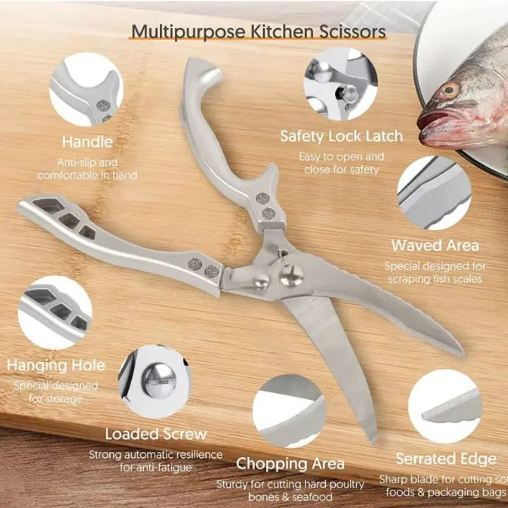 siopsrl | Super strong kitchen scissors – stainless steel & effortless cutting