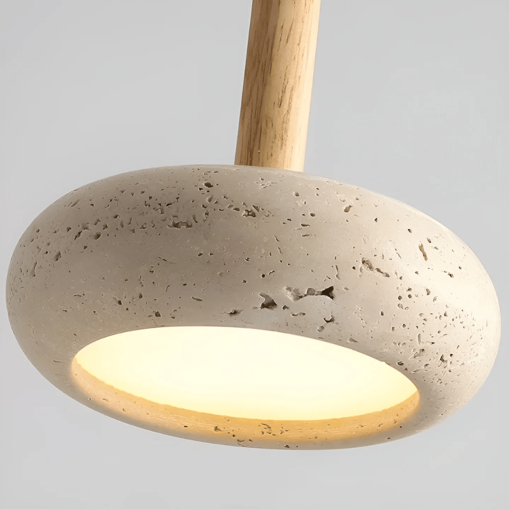 Siopsrl| LED Retro Ceiling Light made of Stone & Wood