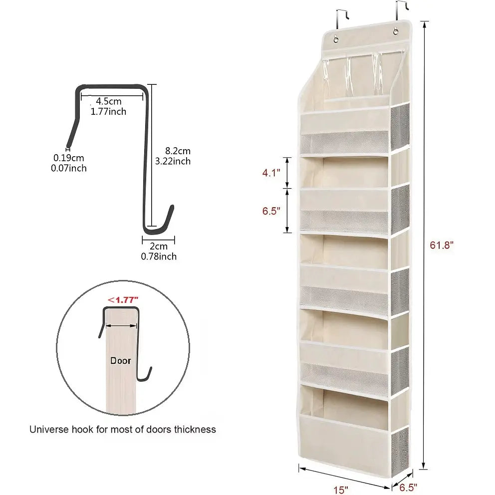 Siopsrl| Door Hanging Organizer with Mesh Compartments – 5-Tier Storage System