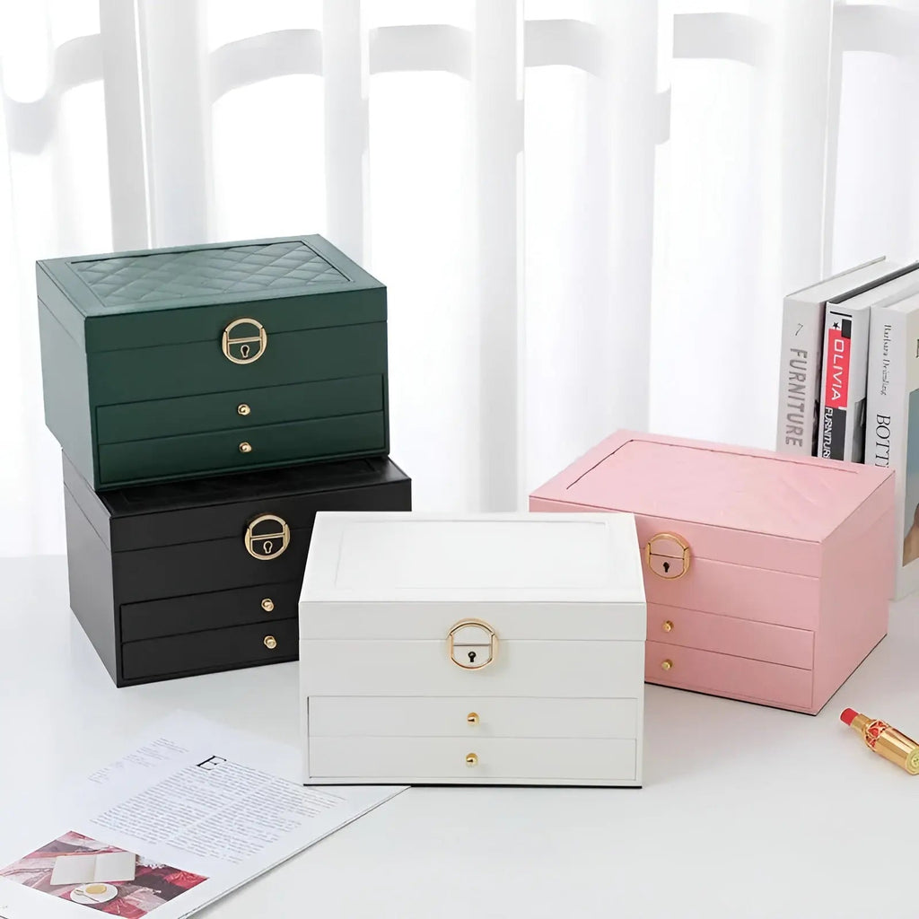 Siopsrl| EleganceBox – Luxury Multi-Layer Jewellery Organiser in Premium PU Leather