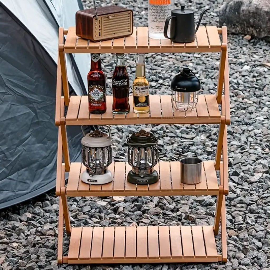 Siopsrl| Wooden foldable stand multiple times Easy to carry and use