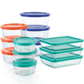 Siopsrl| 12-piece glass storage set with click lids for freshness & sustainable kitchen organization