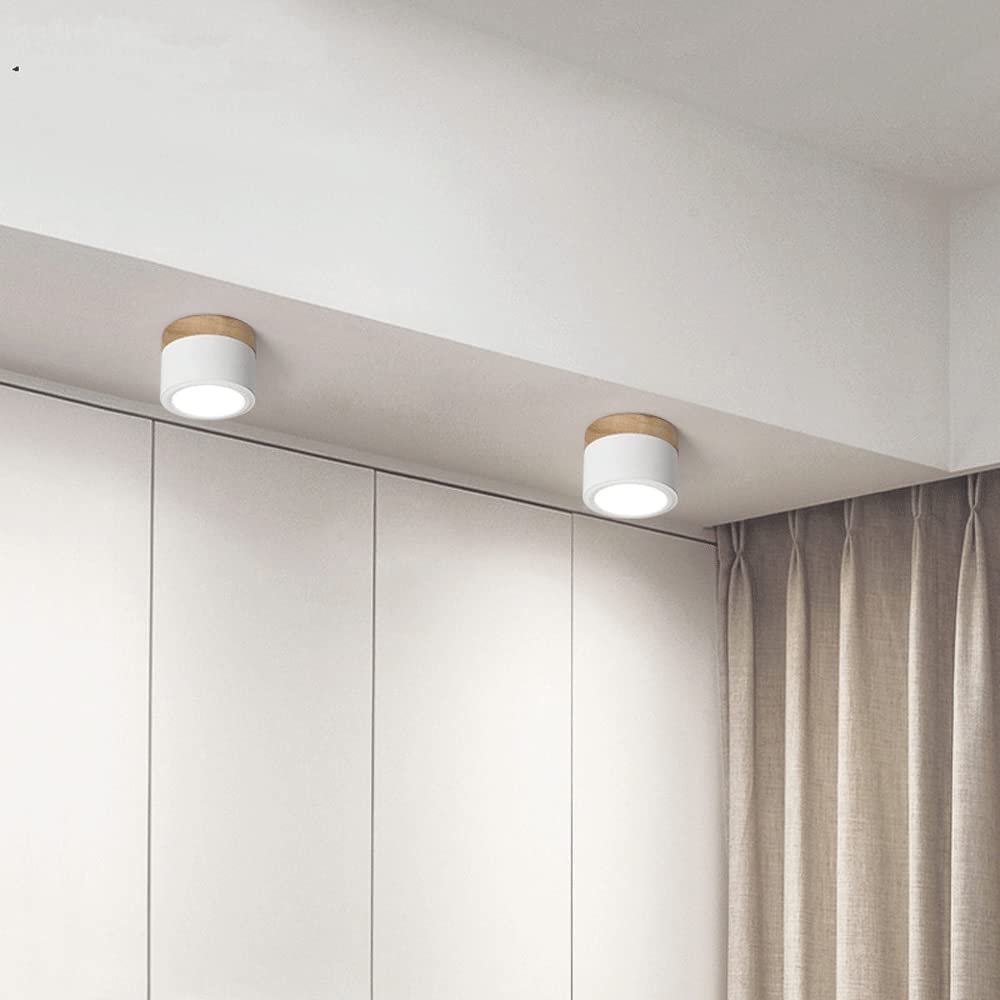 Siopsrl| Ceiling Light with Pink Flush Wood Finish