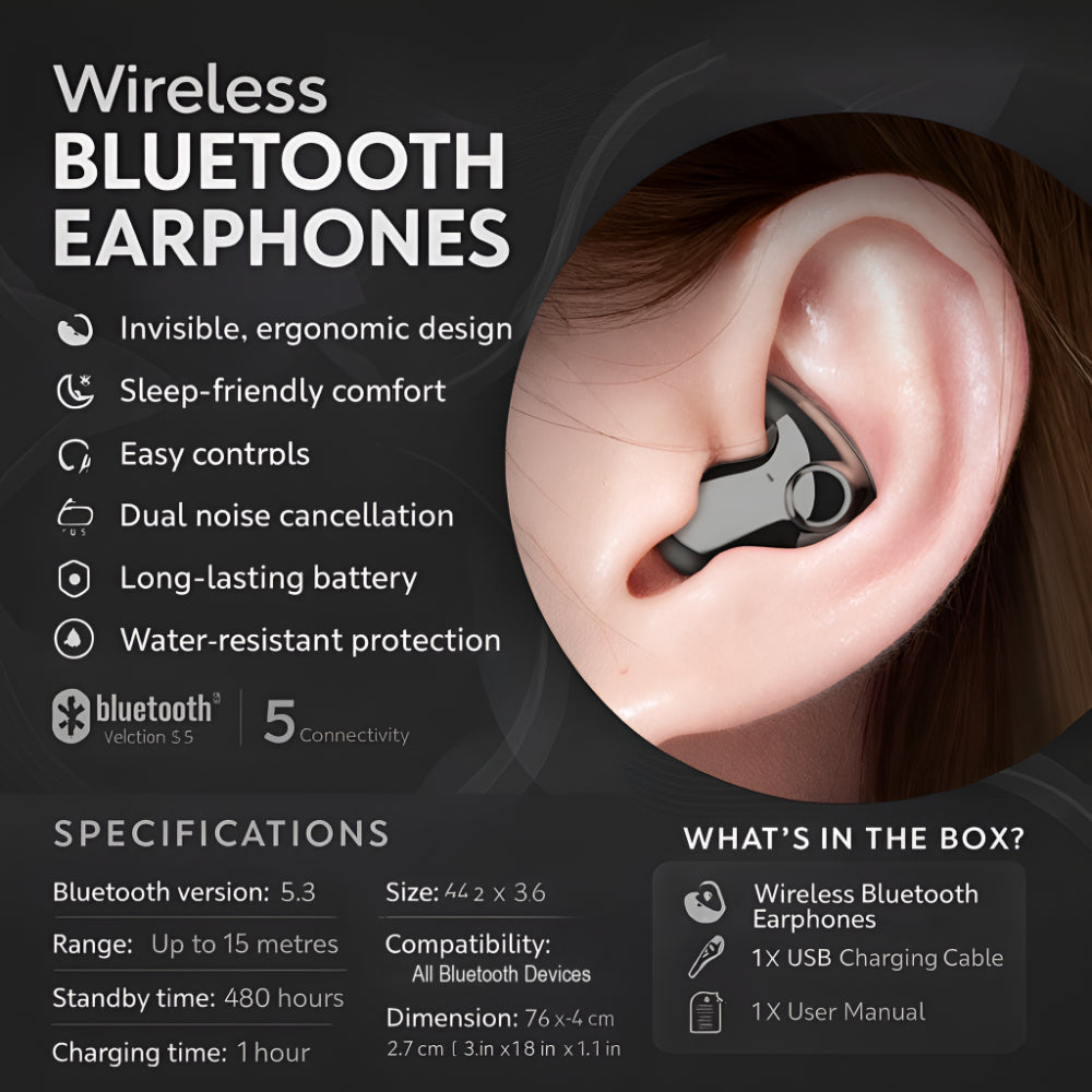 siopsrl | Wireless Bluetooth Earphones with Noise Cancelling Earbuds In Ear