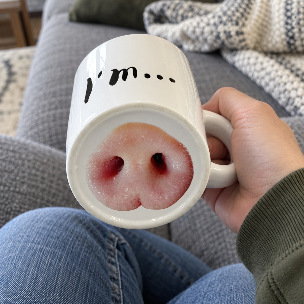 Hidden Nose Ceramic Mug