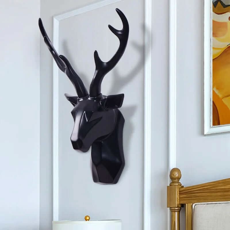 Siopsrl| 3D Geometric Deer Head Wall Decor Modern Resin