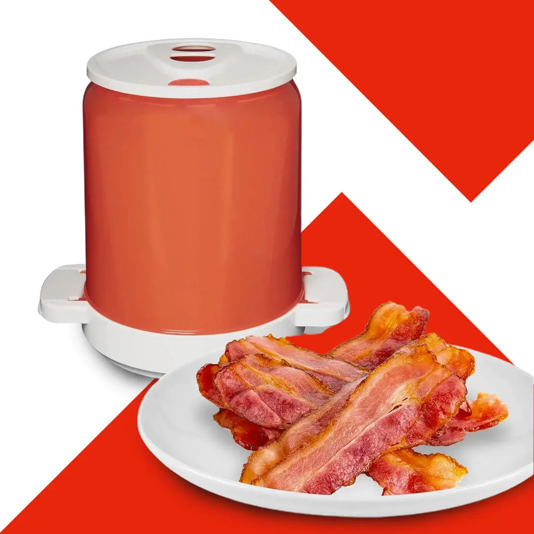 Siopsrl| Microwave Bacon Cooker | Grease-Draining Rack & Splatter Dome | BPA-Free Dishwasher Safe
