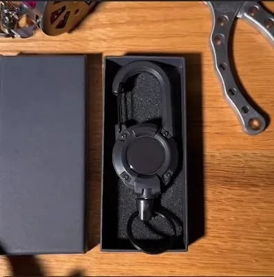Siopsrl| Heavy-Duty Tactical Retractable Keychain – Multi-Use Outdoor Carabiner Tool