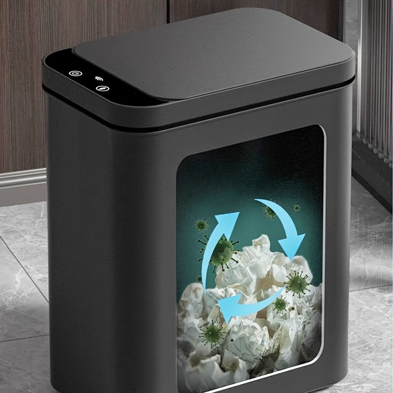 Siopsrl| Set of 2 Smart Sensor Trash Cans – Touchless and Compact (Black)