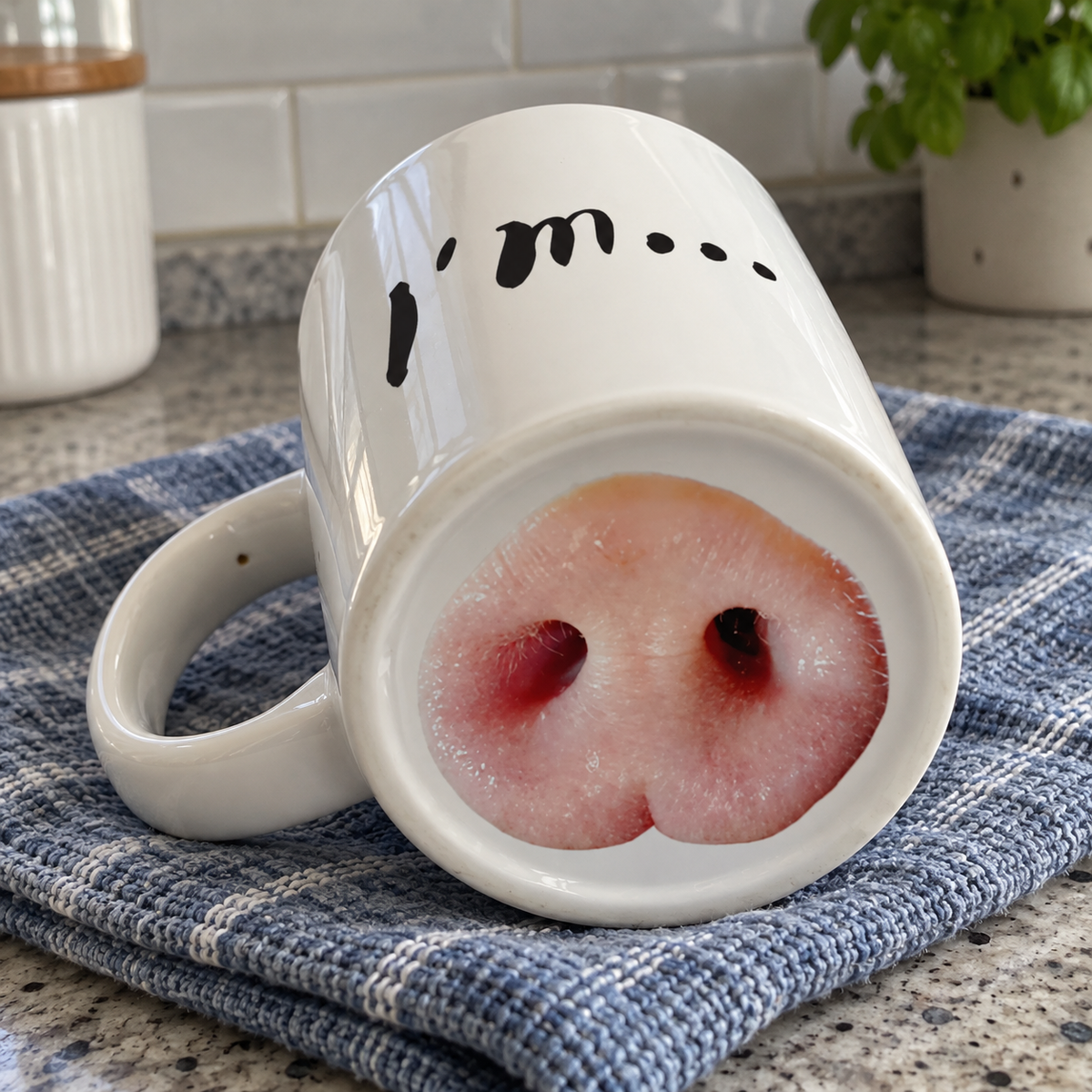 Hidden Nose Ceramic Mug