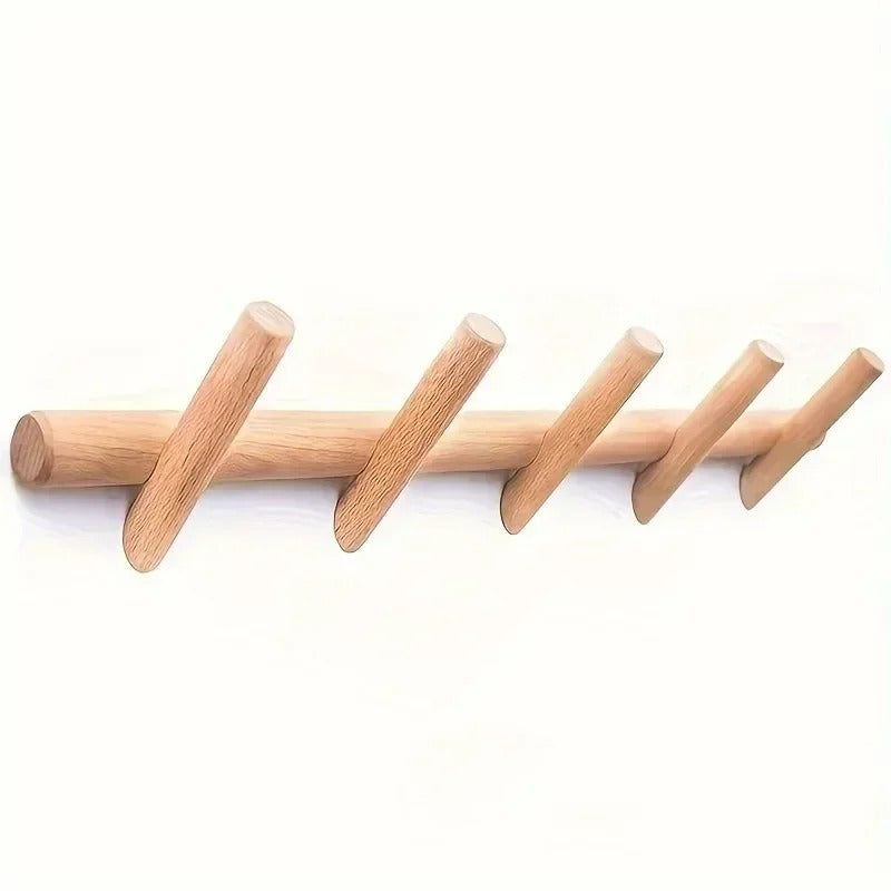 Siopsrl| Maeve Oak Wall Rack Wooden Coat Hook Organizer